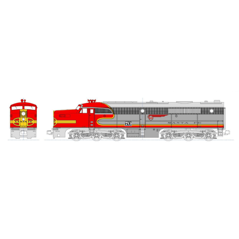 Santa Fe ALCO PA-1 Locomotive Santa Fe “Warbonnet” #70L (DC)