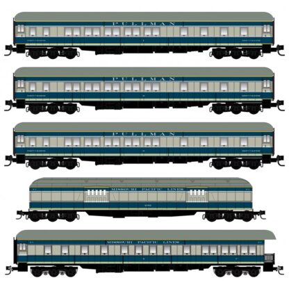 Missouri Pacific® 5-Pack Road Numbers MP 4182, 1, 2, 3, 4 (3x) 10-1-2 Sleeper, (1x) Baggage Car, (1x) Business Car