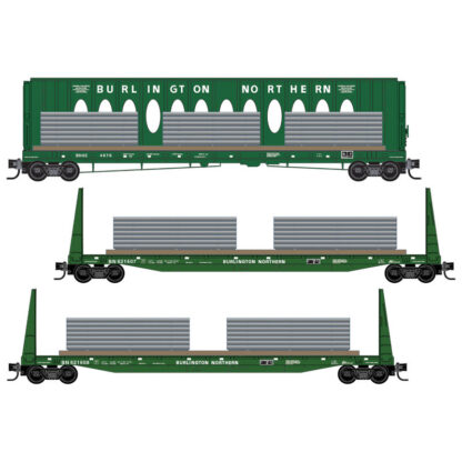 Burlington Northern with Metal Load 3-Pack Road Numbers 4676, 621607, 621608