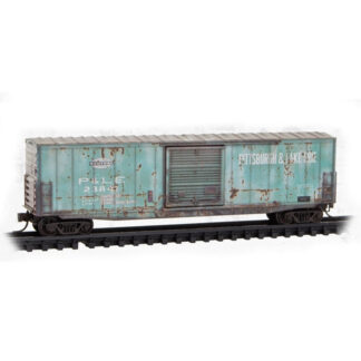 50' SINGLE DOOR BOX CAR WEATHERED PITTSBURGH & LAKE ERIE #23841